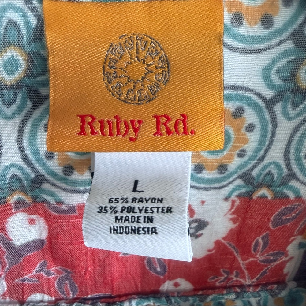 Ruby Rd Eclectic Patchwork Floral Pleated Blouse … - image 4